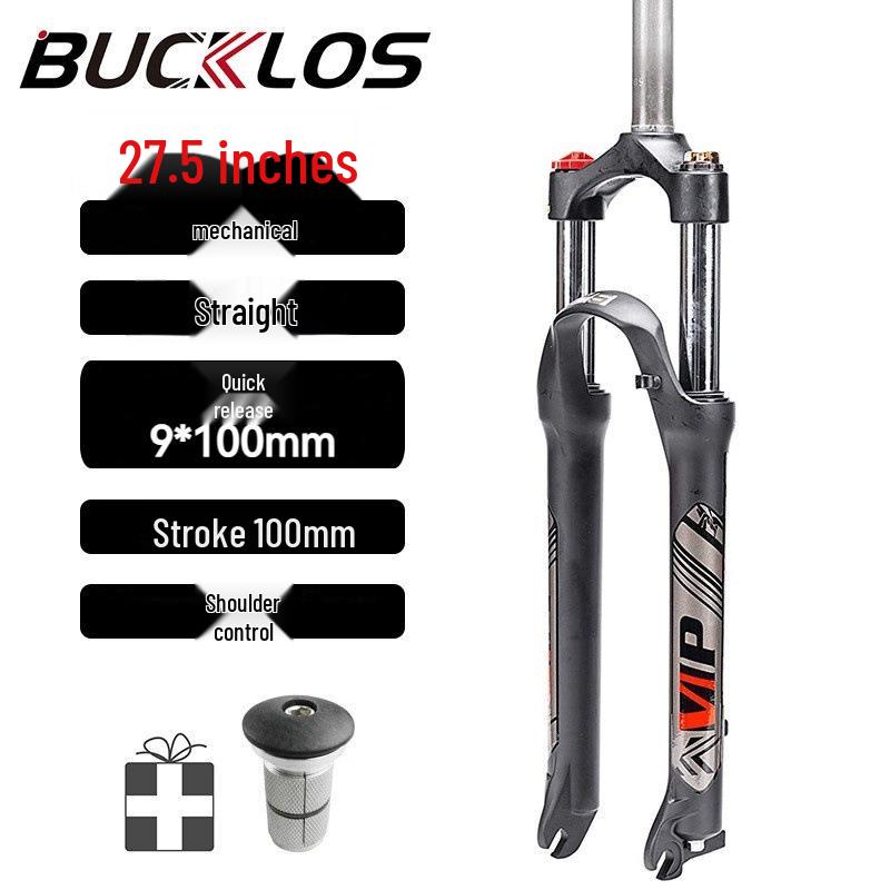 Mountain Bike Suspension Fork, Straight Tube, Mechanical Disc Brake, Available in 26/27.5/29 inches