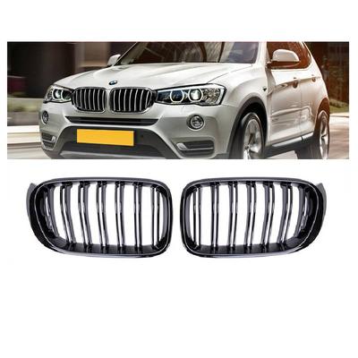 1 Pereche Grilă Rinichi Racing Bară Față Pentru BMW X3 X4 F25 F26 2014-2017 Mașină Grilă Sport Linie Dublă Negru Lucios Cove