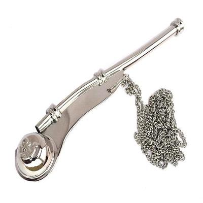 Nautical Nickel Plated Brass Boatswain Bosun Pipe Whistle with Chain