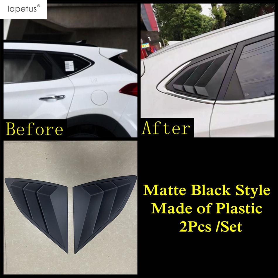 Rear Window Shutter Louver Side Vent Sunshade Panel Cover Trim For Hyundai Tucson 2016 -  Carbon Fiber / Black Accessories
