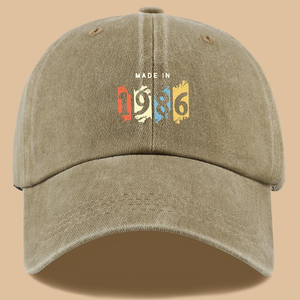 Retro 1986 Pattern Baseball Cap Trucker Hat Lightweight Breathable Outdoor Fishing Cycling Cap