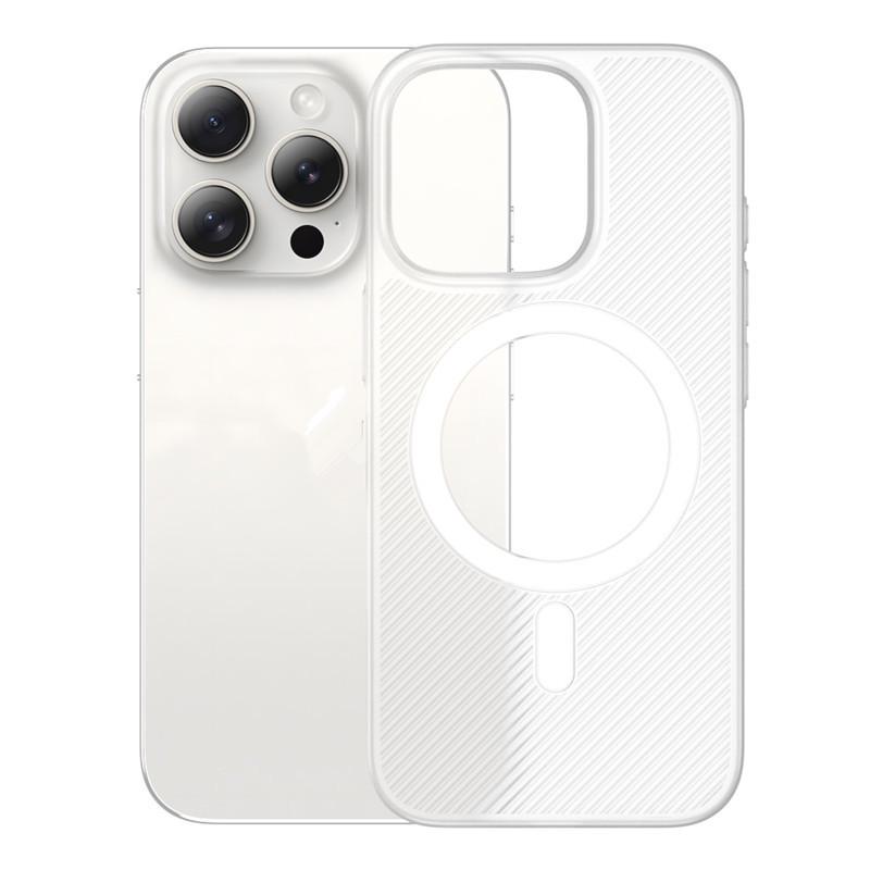Compatible Magnetic Phone Case for iPhone 16, 16 Pro Max, 15 Pro, 14, 13 - Transparent and Simple Design.
