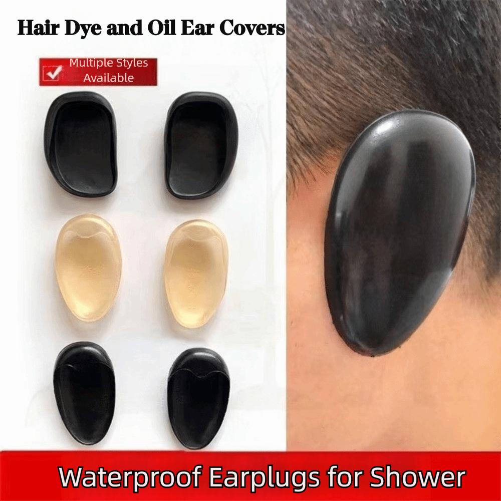 2Pcs Plastic Hair Dying Ear Covers Earmuffs Baby Bath Tool Hair Dyeing Protectors Reusable Waterproof Earmuffs Hairdressing Caps