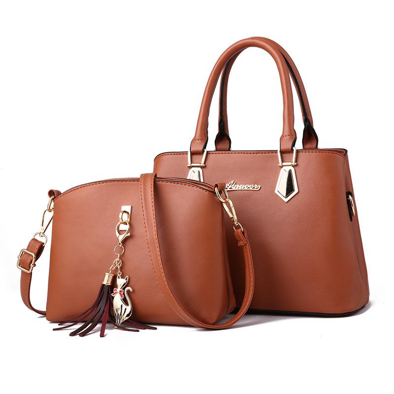 2pc/set Women Fashi Casual Totes Luxury Handbags Designer Shoulder Bags for Women Crossbody Composite Bag Bolsos