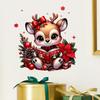 Sticker Cartoon Christmas Deer Wall Sticker. No Adhesive On The Back, So It Won't Damage The Wall. Suitable for Bedroom Walls.