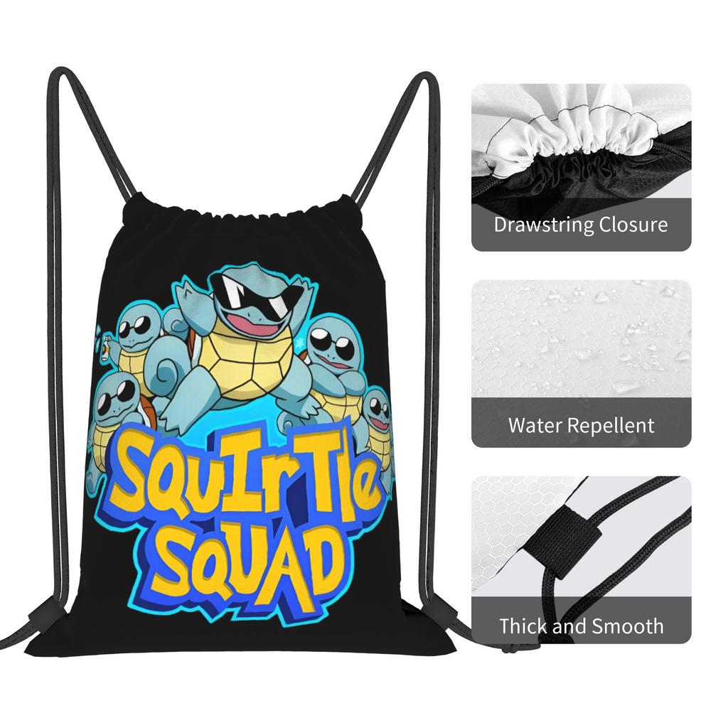 Custom S-Squirtles Drawstring Backpack Bags Men Women Lightweight Manga Gym Sports Sackpack Sacks for Yoga