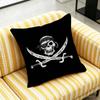 For Fish Cat Skull Pirate Jack Rackham Jolly Roger Throw Pillow Cover Case Custom Decorative Pillowcase Accent Cushion Covers