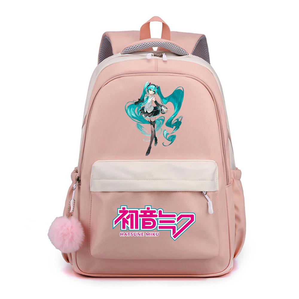 Anime Cartoon Hatsune Miku Printed Large Capacity Waterproof Backpack for Teenger Student Girl Boy Schoolbag Bookbag Kid Gift Travel Bag