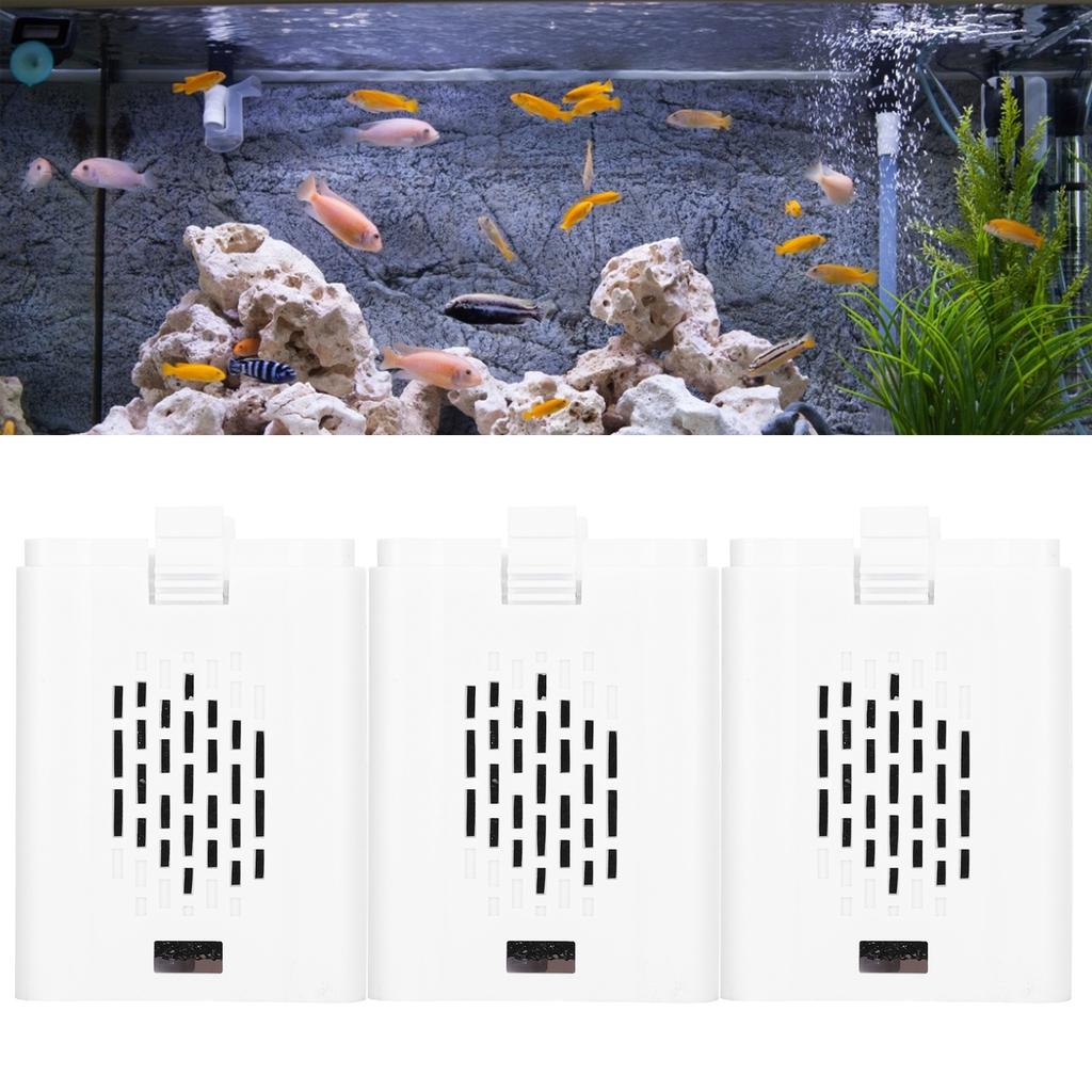 3pcs Aquarium Fish Tank Plastic N60 Filtering Barrel with Filter Cotton Core L Size