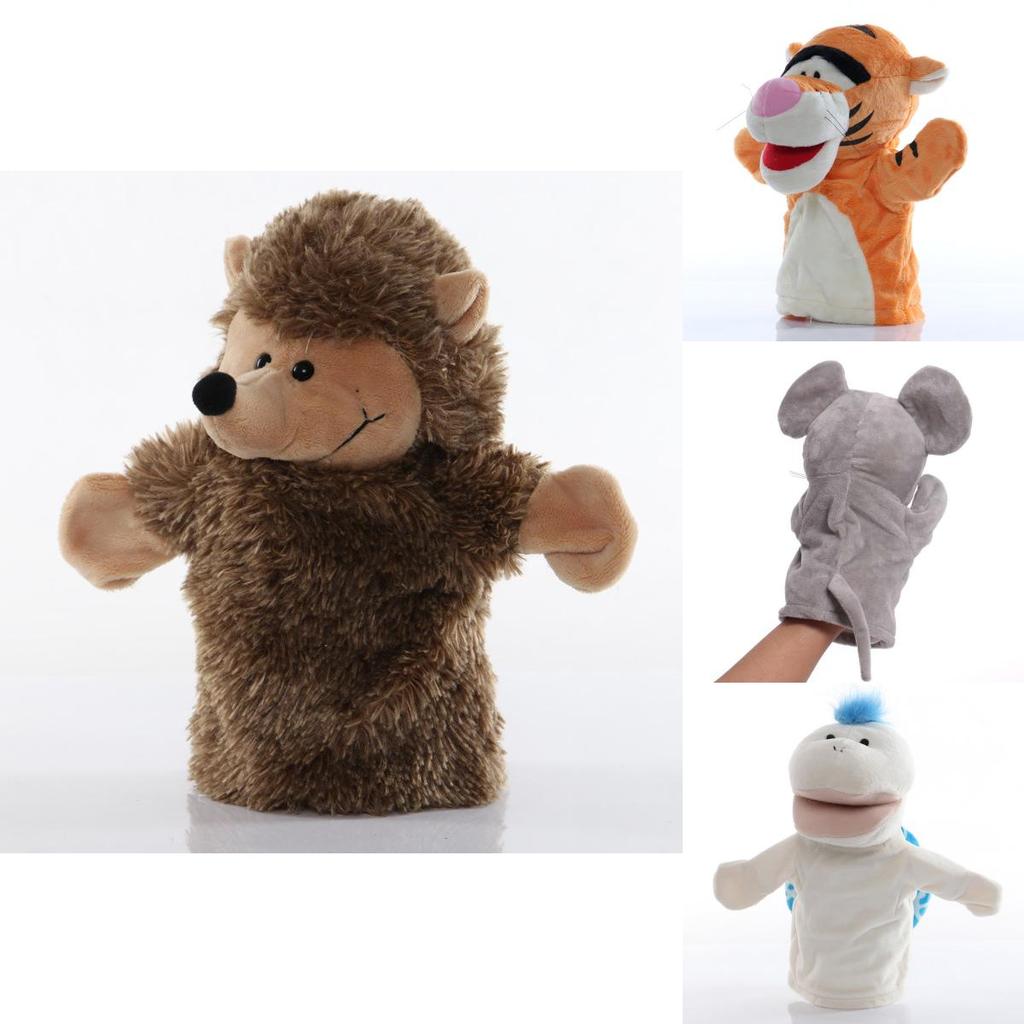 Jucărie de pluș cu degete, marionetă de mână, animal de pluș de desene animate cu gură mobilă, jucărie interactivă pentru grădiniță și interacțiune părinte-copil, 25 cm înălțime