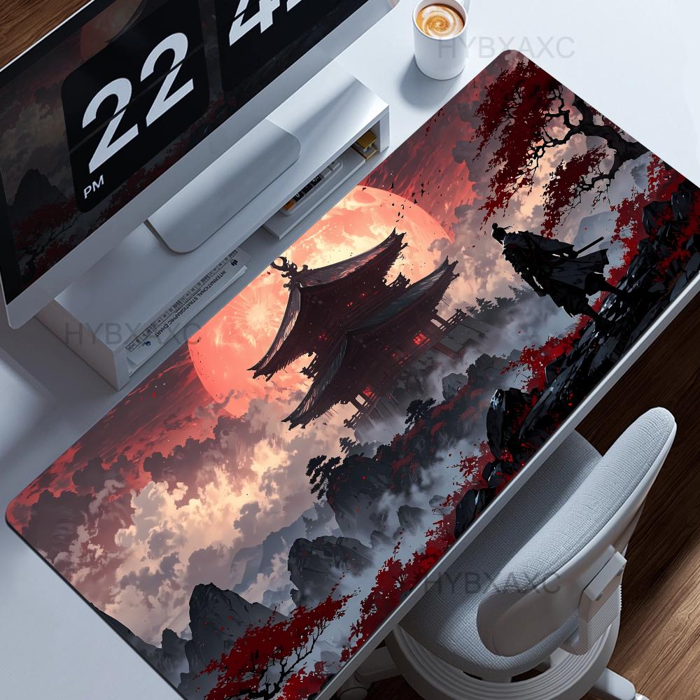 Samurai Warrior Mouse Pad Gamer Computer Accessories Keyboard Table Mat Large Hybxaxc Company Gaming Laptop Desk Accessory Pc