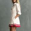 Women's Stylish Striped Long Sleeve Button Down Casual Dress with Lapel Collar and Fitted Waist