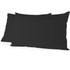 Set of 2 Pillowcases - - Microfiber 82 G - 50 X 70 Cm - Black