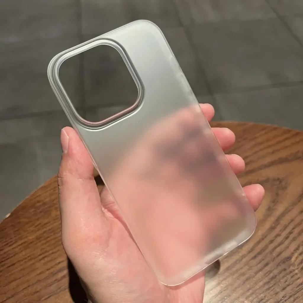 

Ультратонкий матовый жесткий ПК полупрозрачный прозрачный чехол для телефона iPhone 16 Pro 15 14 Plus 13 Pro Max ударопрочный тонкий кожаный чехол на заднюю панель for iPhone 16 ProMax