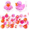5Pcs Valentine'S Day Rubber Ducks Bulk Funny Duck Vinyl Duck Toys Playing In Water Toys For Ducking Valentine Party Baby Shower