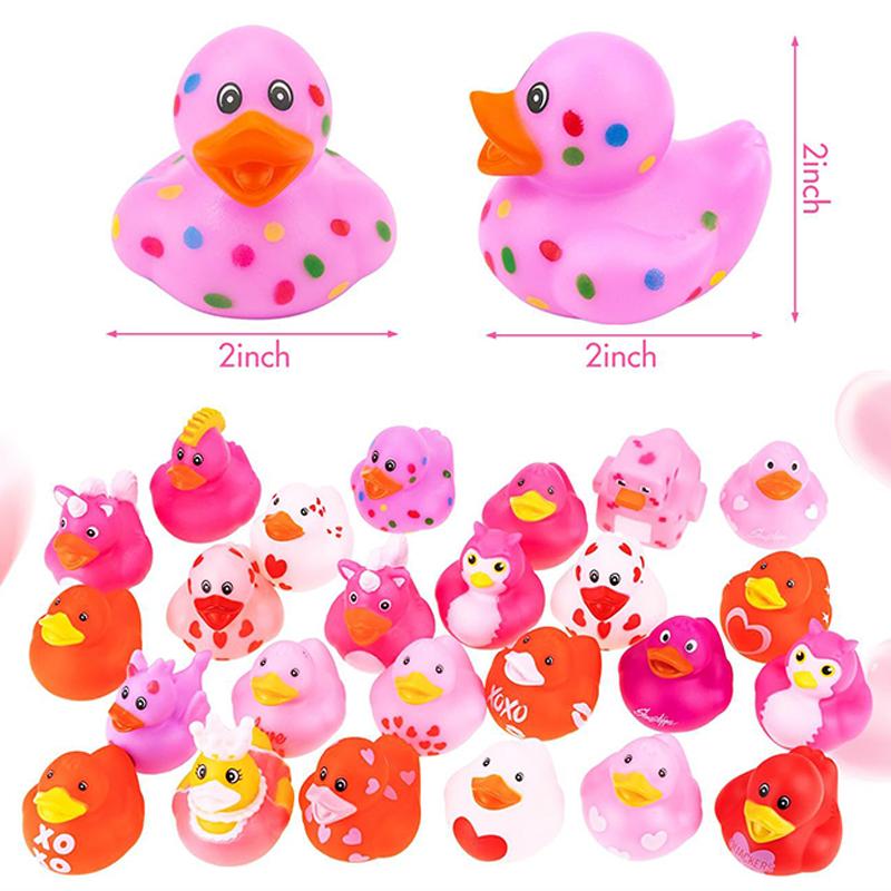 

5 шт. Резиновые утки на День святого Валентина оптом Забавная утка Виниловые игрушки Утки для игры в воде Игрушки для ныряния Вечеринка на День святого Валентина Детский душ