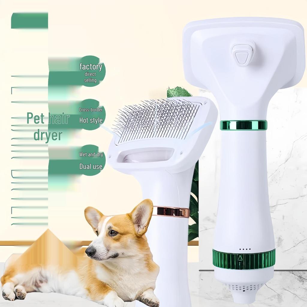 Pet Grooming Blower with Comb for Fluffing, Styling, and Easy Hair Removal