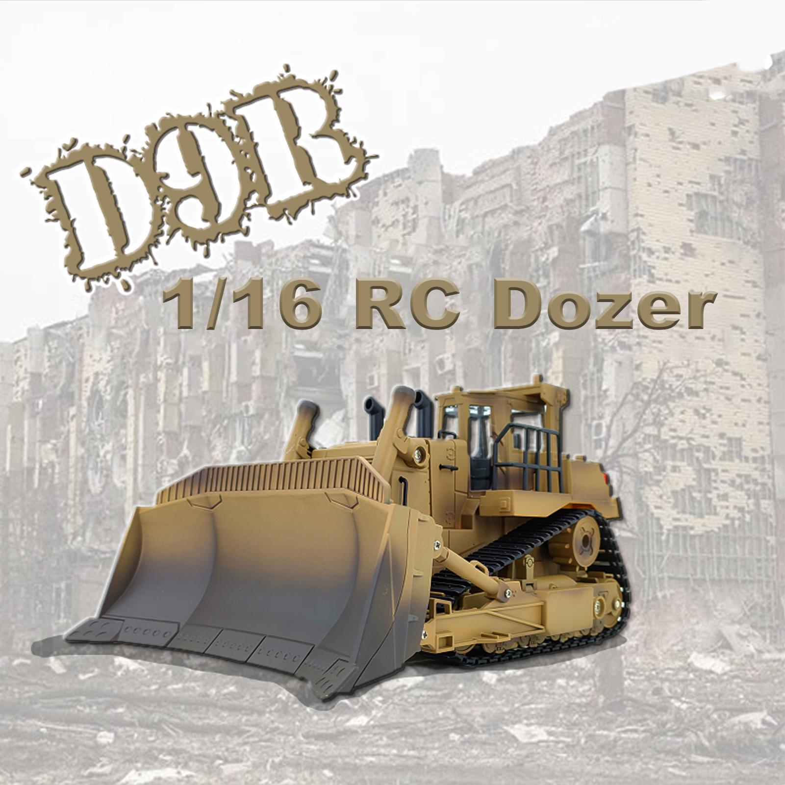 1:16 Радиоуправляемый Бульдозер, Строительная Модель с Пультом Дистанционного Управления 2,4 ГГц с Поднимаемым Отвалом и Рыхлителем