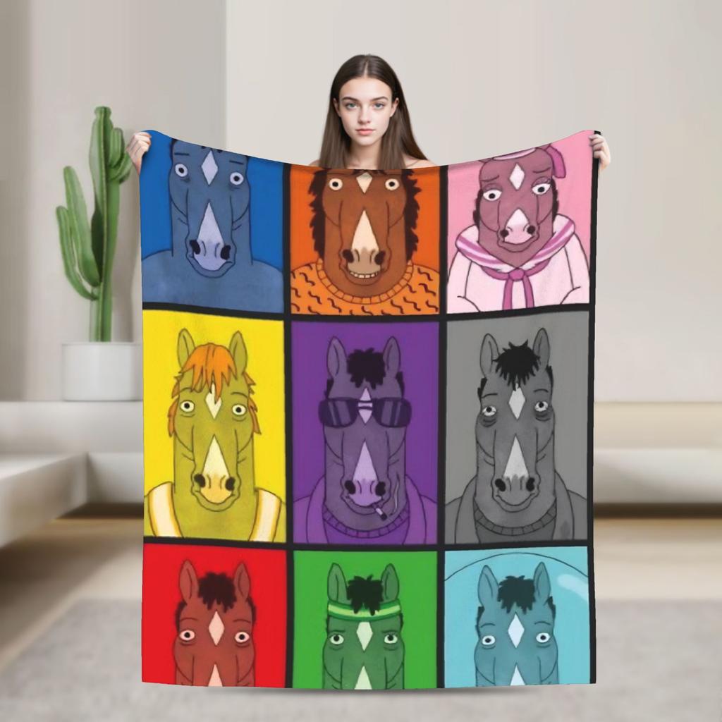 BoJack Horseman Warm Soft Blanket  Travel Office Plush Throw Blanket Comfortable Outdoor Flannel Bedspread Sofa Bed Cover