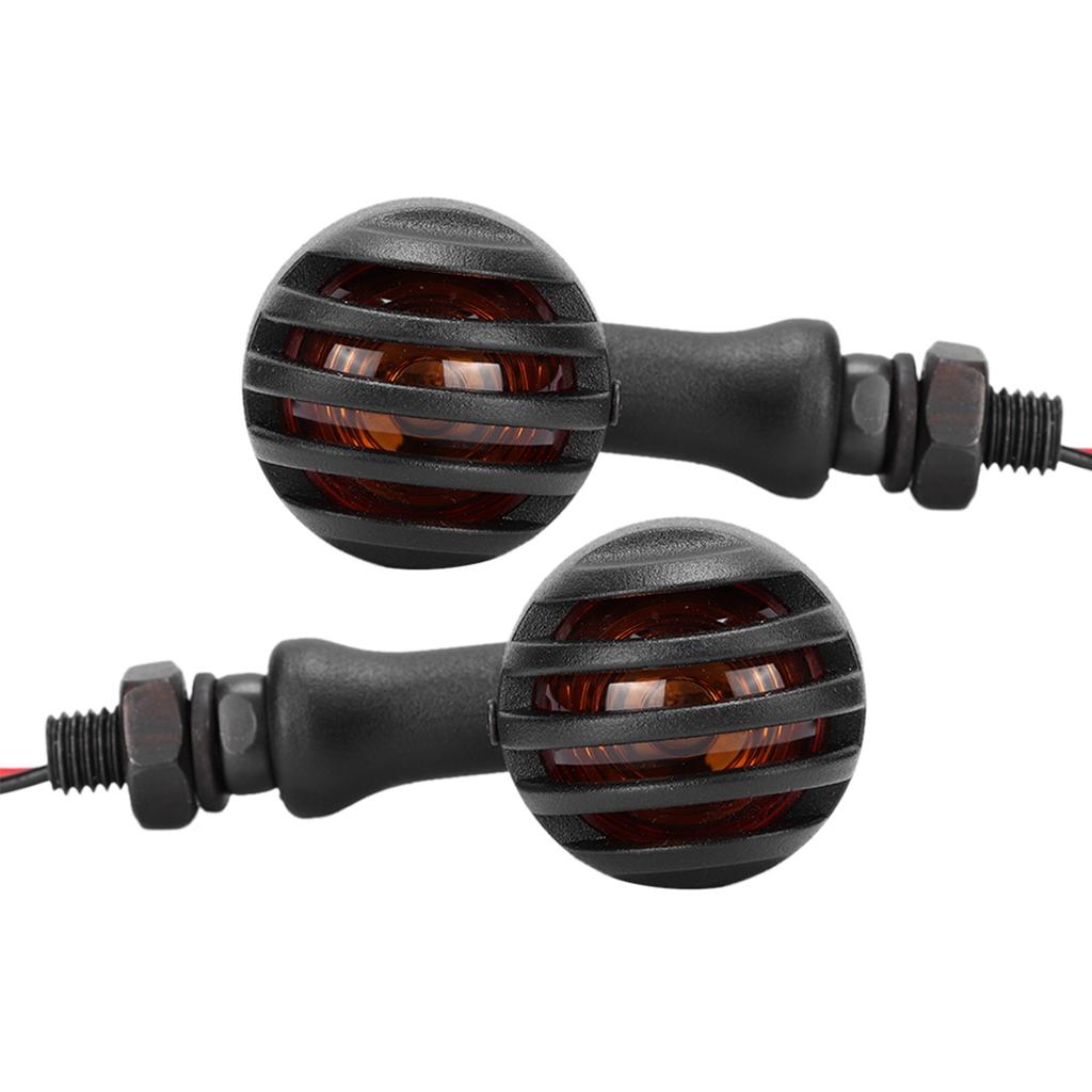 1 Pair Retro Style Universal Turn Signal Light Lamp Motorcycle Modification AccessoriesBlack