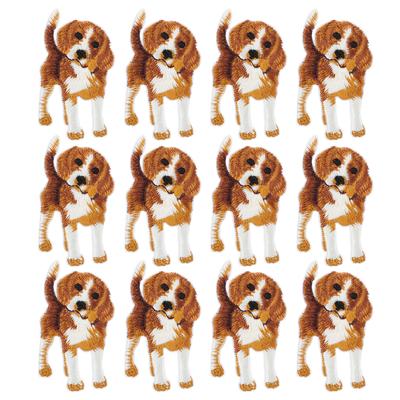 12 Pezzi Adesivi in Tessuto da Ricamo Motivo Cane Termoapplicabile Applique Patch Accessori per Vestiti Zaini