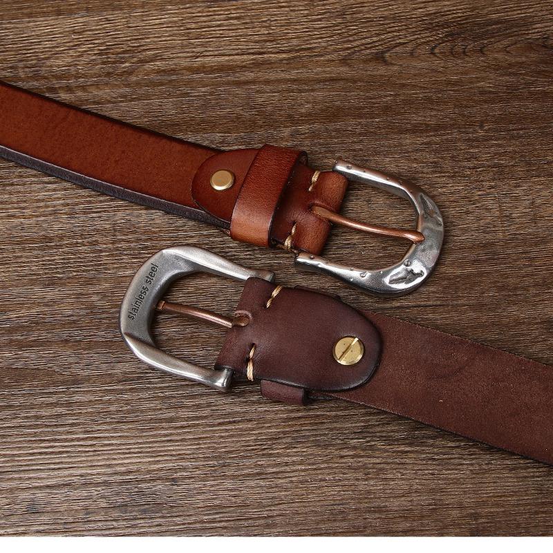 New Retro Washed Extra Thick Outdoor First Layer Cowhide Belt Men's Casual Belt Men's