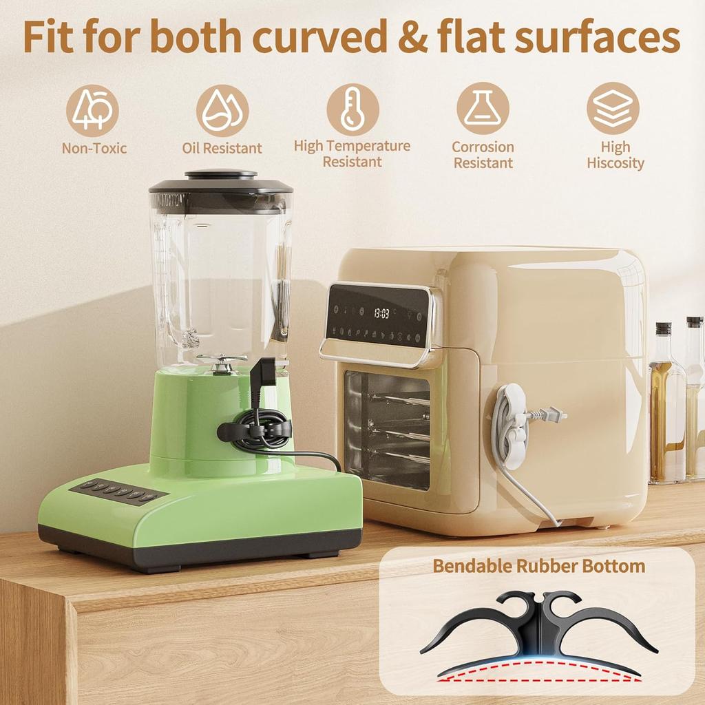 2Pack Kitchen Appliance Cord Organizer Stick on, Appliance Cord Holder for Pressure Cooker, Air Fryer, Blender, Coffee Maker, Toaster