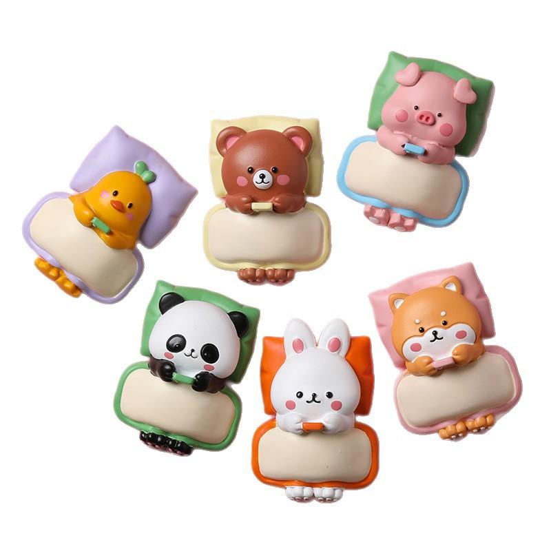 Cartoon Refrigerator Sticker Animal Sleeping Cover Blanket Magnetic Sticker Panda Powder Pig Rabbit Decompression