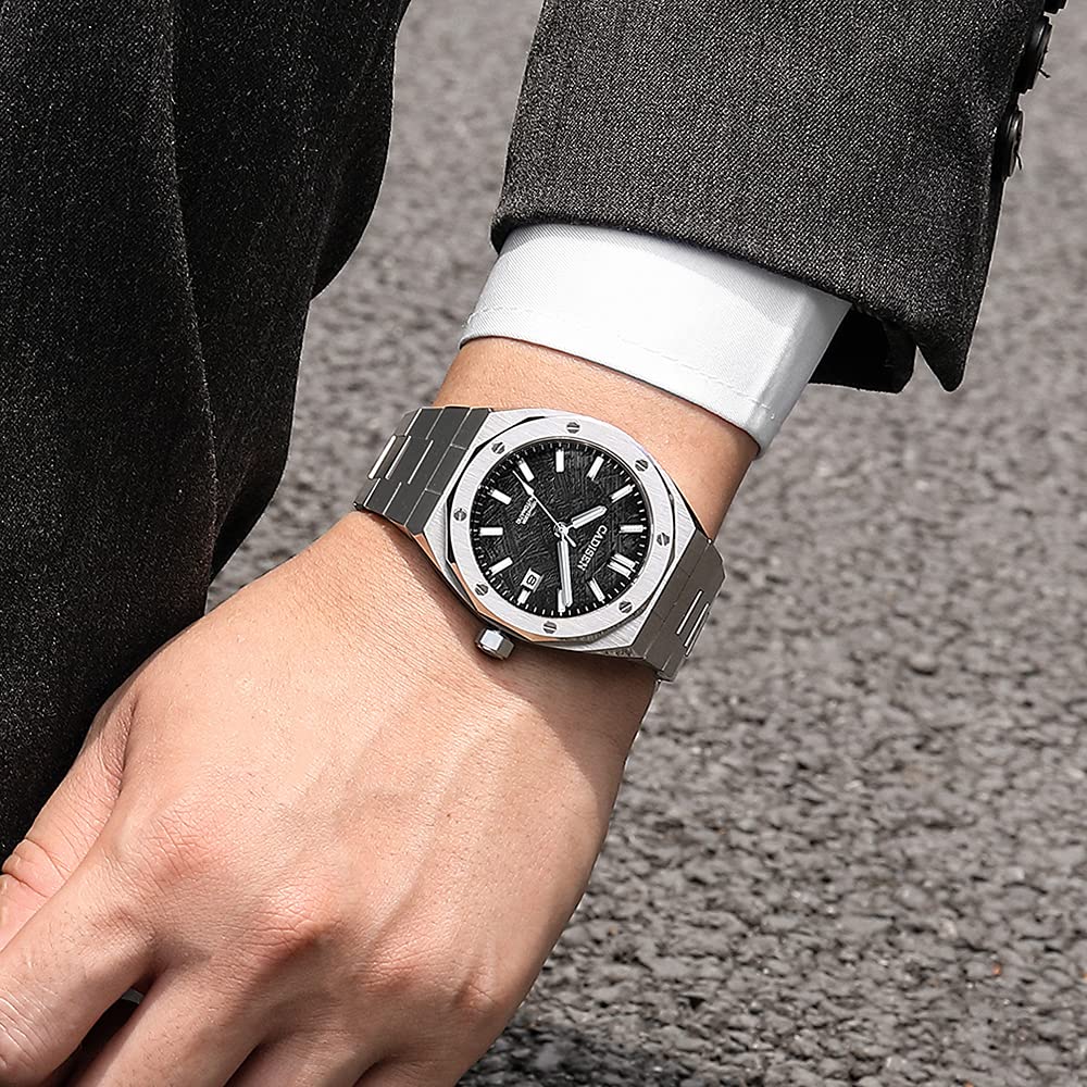 CADISEN Herren Royal Oak Automatik Uhr, Hergestellt in Japan mit MIYOTA 8215 Uhrwerk, Deutscher Designer, Retro-Stil, Taucheruhr, 10 ATM Wasserdicht