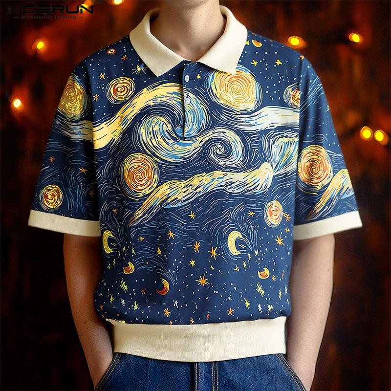 INCERUN Summer Men Short Sleeve Printing Hawaii Casual Loose T-Shirts
