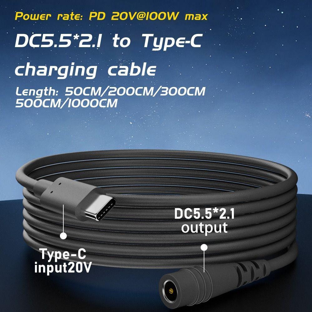 Barrel Jack USB C To DC Power Cable 20V 5A Adapter Cable for Starlink Mini