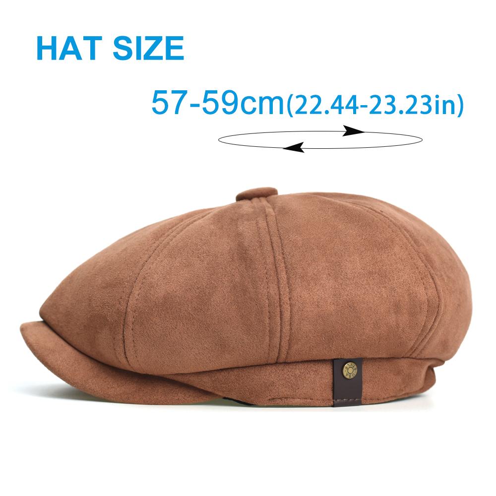 Autumn Winter Warm Faux Leather Cap Newsboy Cap Hat Men Women Casual Beret Solid Cap Flat Caps Vintage Hats
