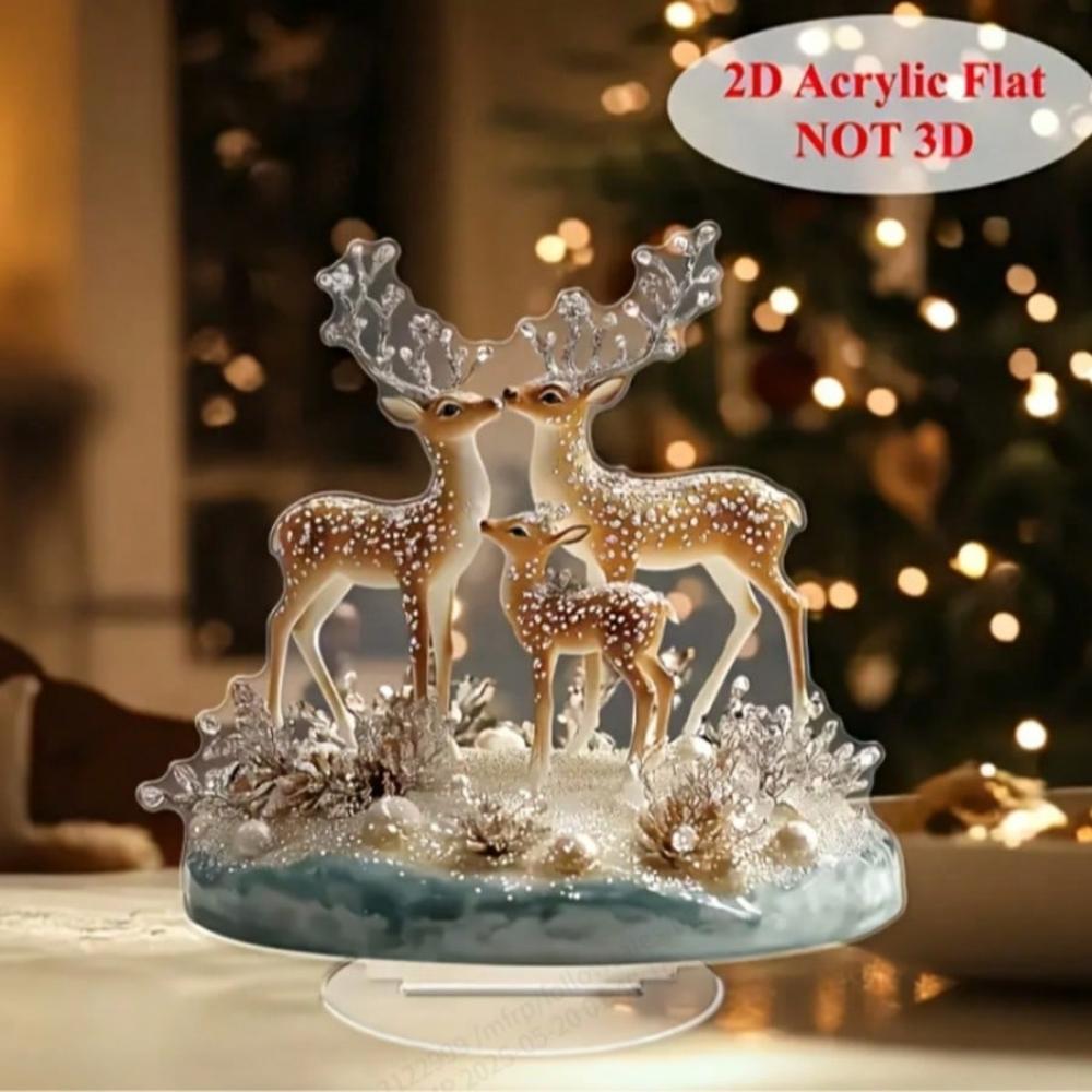 Elegant Deer, 2D Flat Acrylic, Tabletop Decoration, Ornaments, Suitable for Living Room, Office, Gifts, Parties, Christmas, Halloween