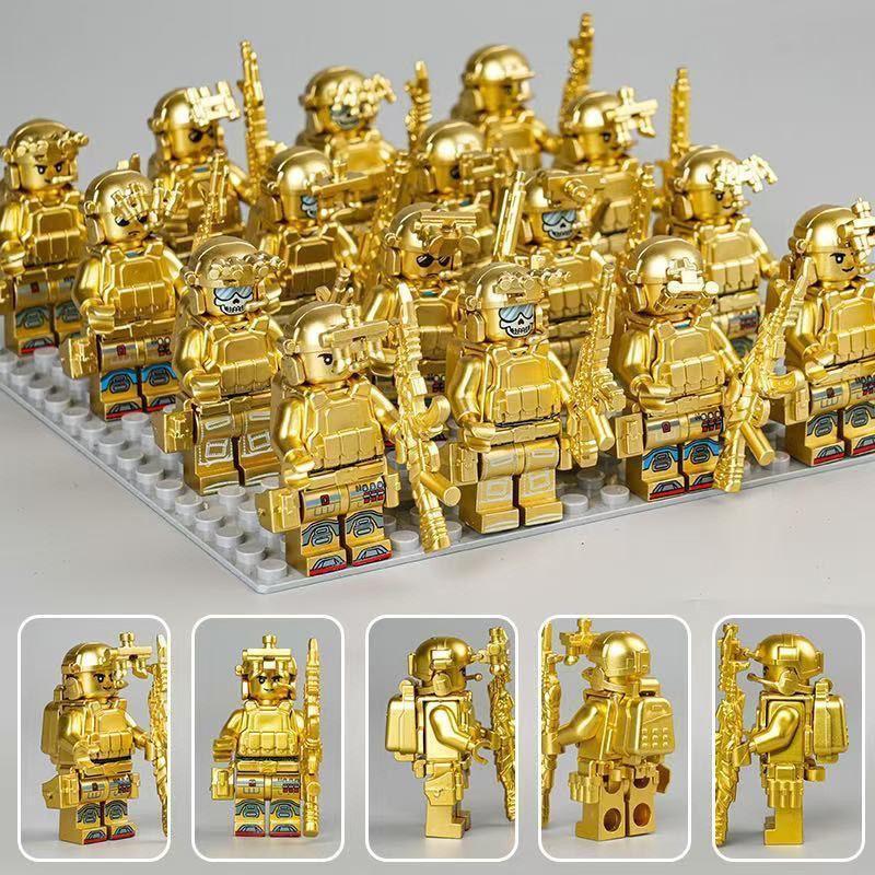 Neues Baustein Militärmodell Puppe Geist SWAT Baustein Marine Mini-Humanoide Puppe Explosionsgeschützter SWAT-Panzer