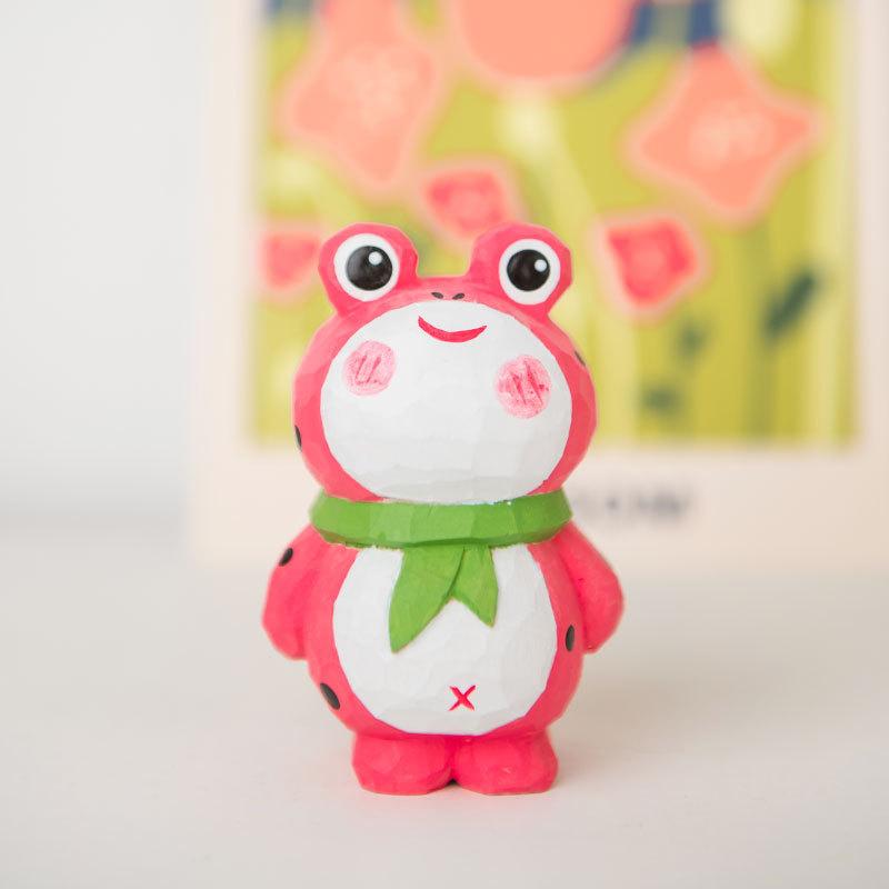 Wooden Frog Decorative Sculpture Handcrafted Gift For Home Decor And Collectors