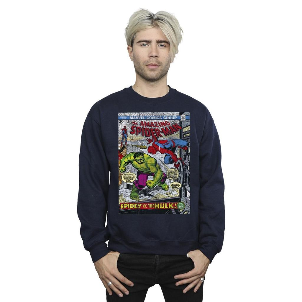 Marvel Mens Spider-Man VS Hulk Cover Sweatshirt