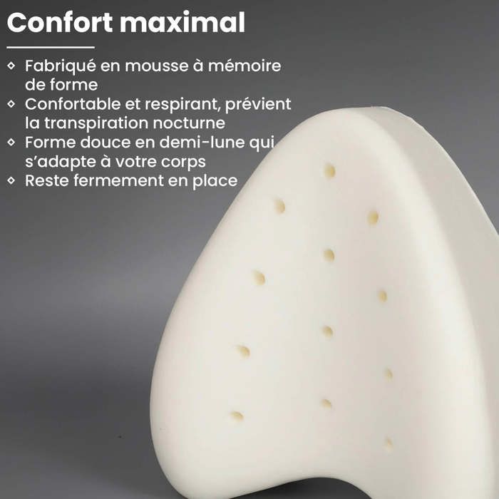 Nexxt Coussin avec mousse à mémoire de forme - Housse amovible – Ergonomique – Prévention des douleurs aux genoux, hanches et dos