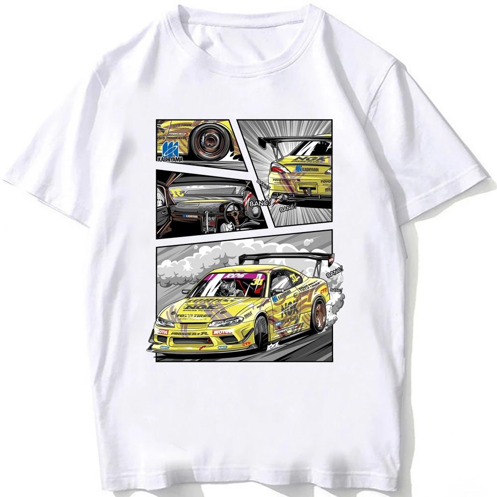 Silvia S14 Louki vs Zenki Silvia S13 S15 Drift King Style T-shirt New Summer Men Short Sleeve JDM Sport Anime Cartoon Boy Tees