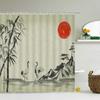 Chinese Style Flowers Bird Scenery Waterproof Shower Curtain Bath Curtains 3d Printing Bathroom with Hooks Washable Cloth Screen