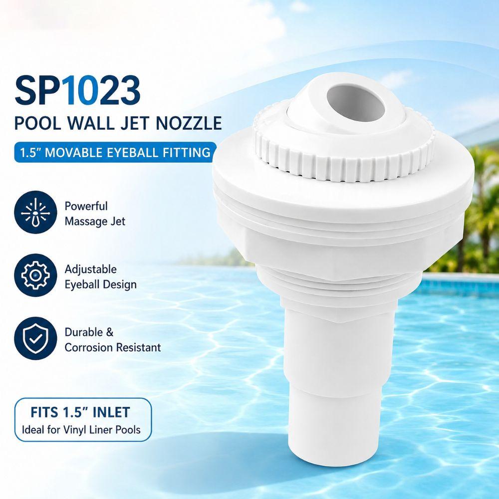 White Return Jet Fitting Adjustable Above Ground Pool Complete Inlet Return Fitting SP1023