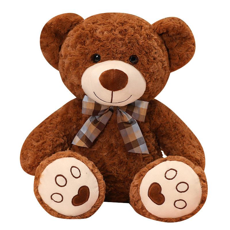 Cute Teddy Bear Plush Toy Soft Cute Couple Bow Tie Hug Bear Doll Girl Bed Hug Sleeping Doll Gift