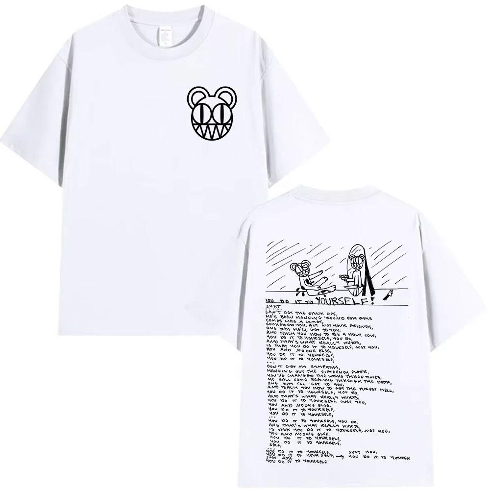Radiohead Tour Album Pattern Tshirt 2025 Mens  Womens Hip Hop Large Tshirt Y2K Breathable Pure Cotton Tshirt