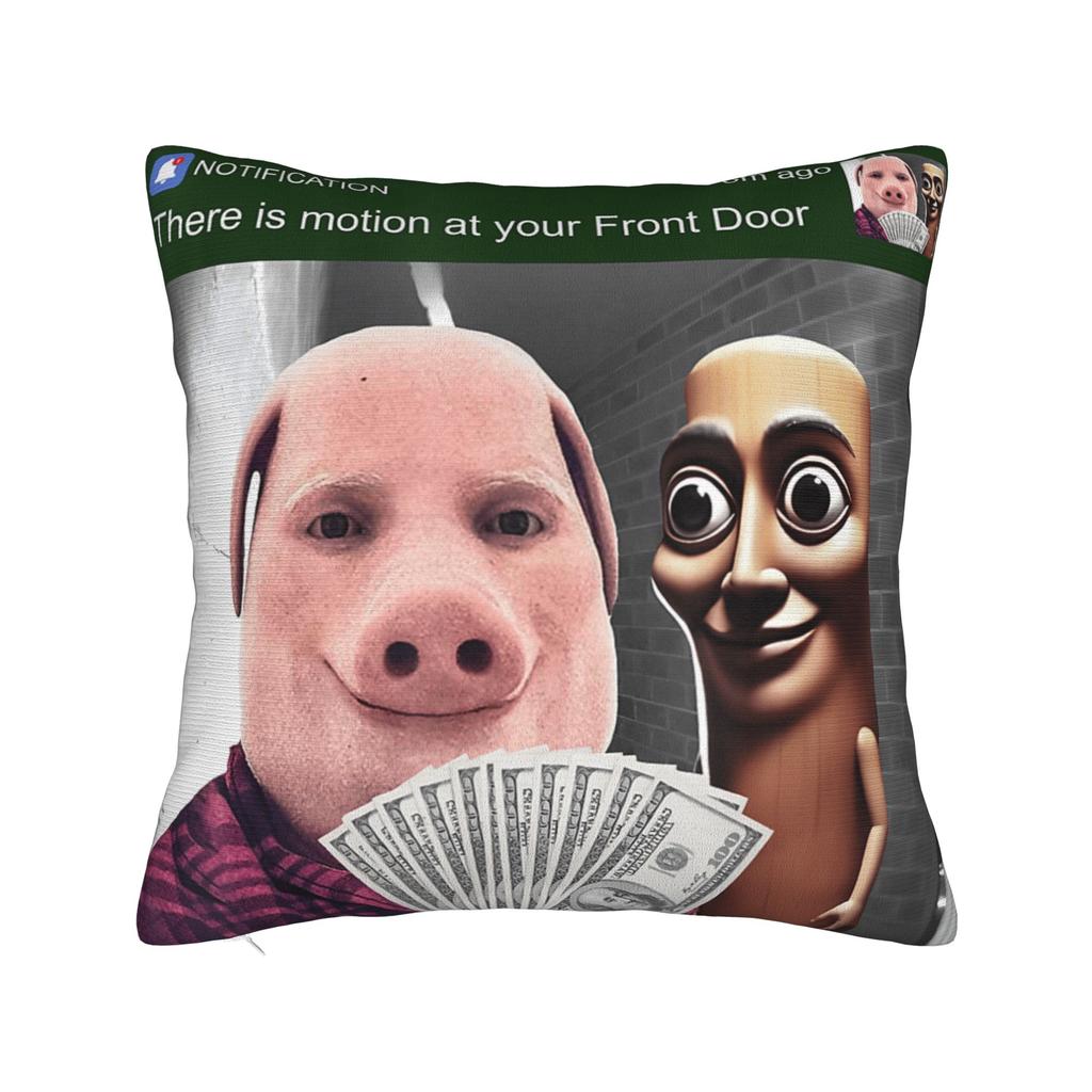 Tung Tung Sahur God Funny Angel Square Pillow Covers Car Italian Brainrot Cushion Cover Creative Decor Throw Pillow Case