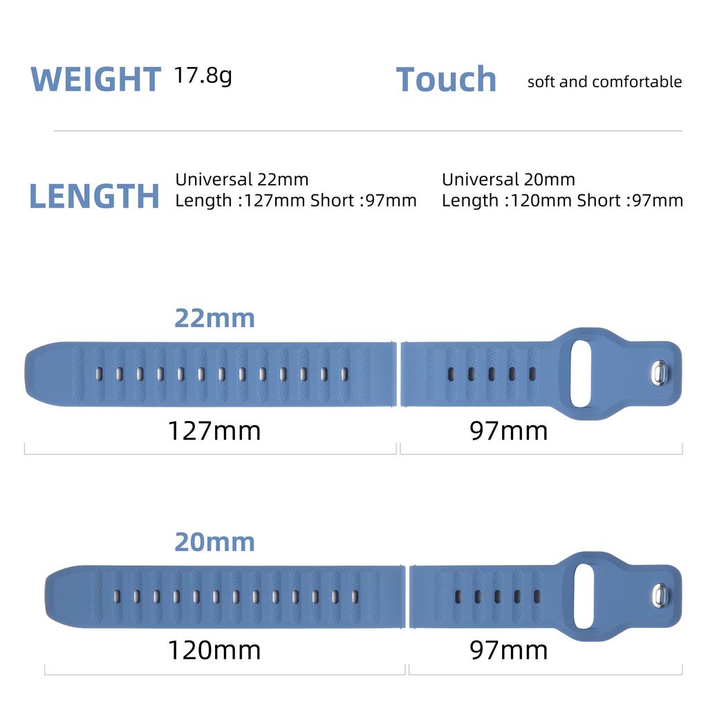 22mm 20mm Silicone Strap For Amazfit GTR/GTS4 Breathable Wristband For Samsung Galaxy Watch 6/5/4 Huawei Watch 4/3/GT3 Pro Band