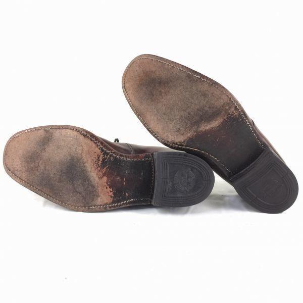 80s-90s Vintage FLORSHEIM Goodyear Welted Leather U-Tip Business Shoes Brown Wide 9.5 5E 27.5(USED)