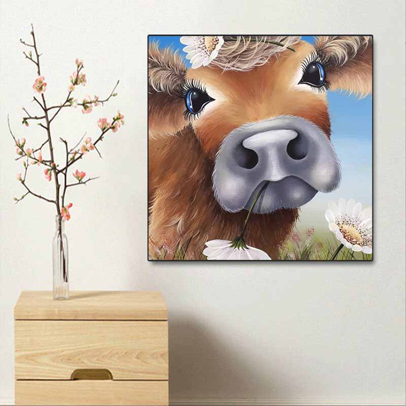New Arrival 5D DIY Full Circle Diamond Painting "Ox" Embroidery Cross Stitch Home Decor Gift