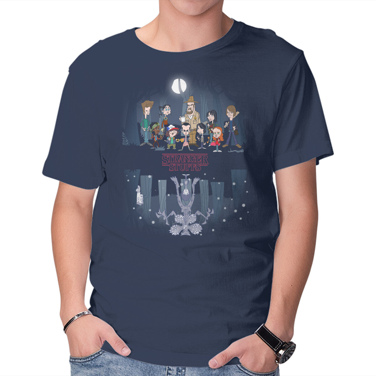 Unisex Crew Neck T-Shirt Stranger Stuff Graphic Short Sleeve Casual Tee XXXXL