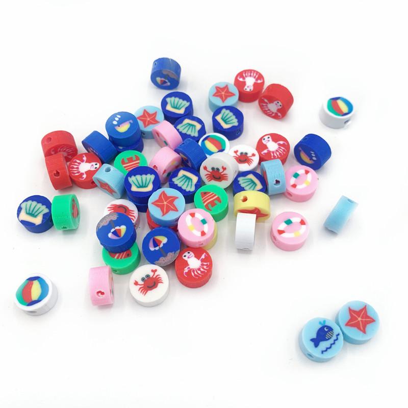 Colorful Fruit & Smiley Face Polymer Clay Beads Bracelet DIY Jewelry Accessories