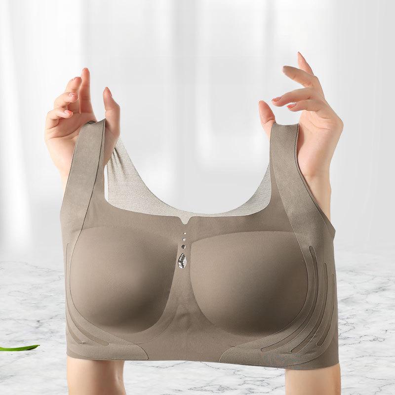 Tank Top Style Sports Bra One-piece Comfortable Seamless Plus Size Bra No Steel Ring Push Up Bra