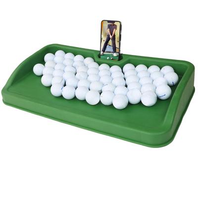 Suport pentru telefon mobil cu tavă pentru mingi de golf, suport pentru recorduri de golf, tavă de golf din cauciuc greu, compatibilă cu toate plăcuțele de lovire a mingii - Swing, capacitate,